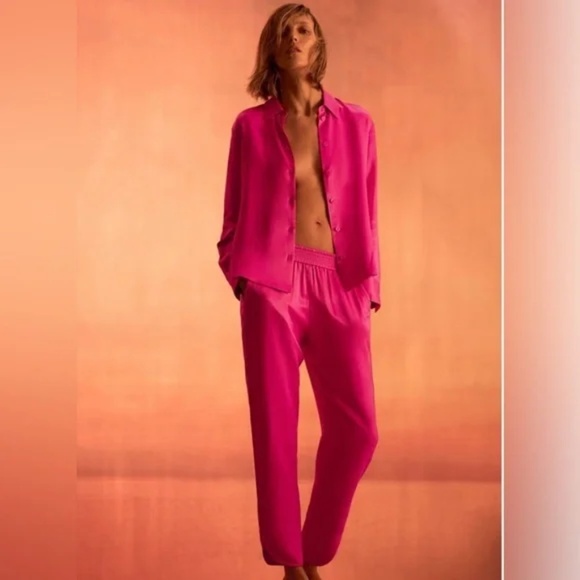 Zara satin effect 2-piece pant set S New - Picture 4 of 15